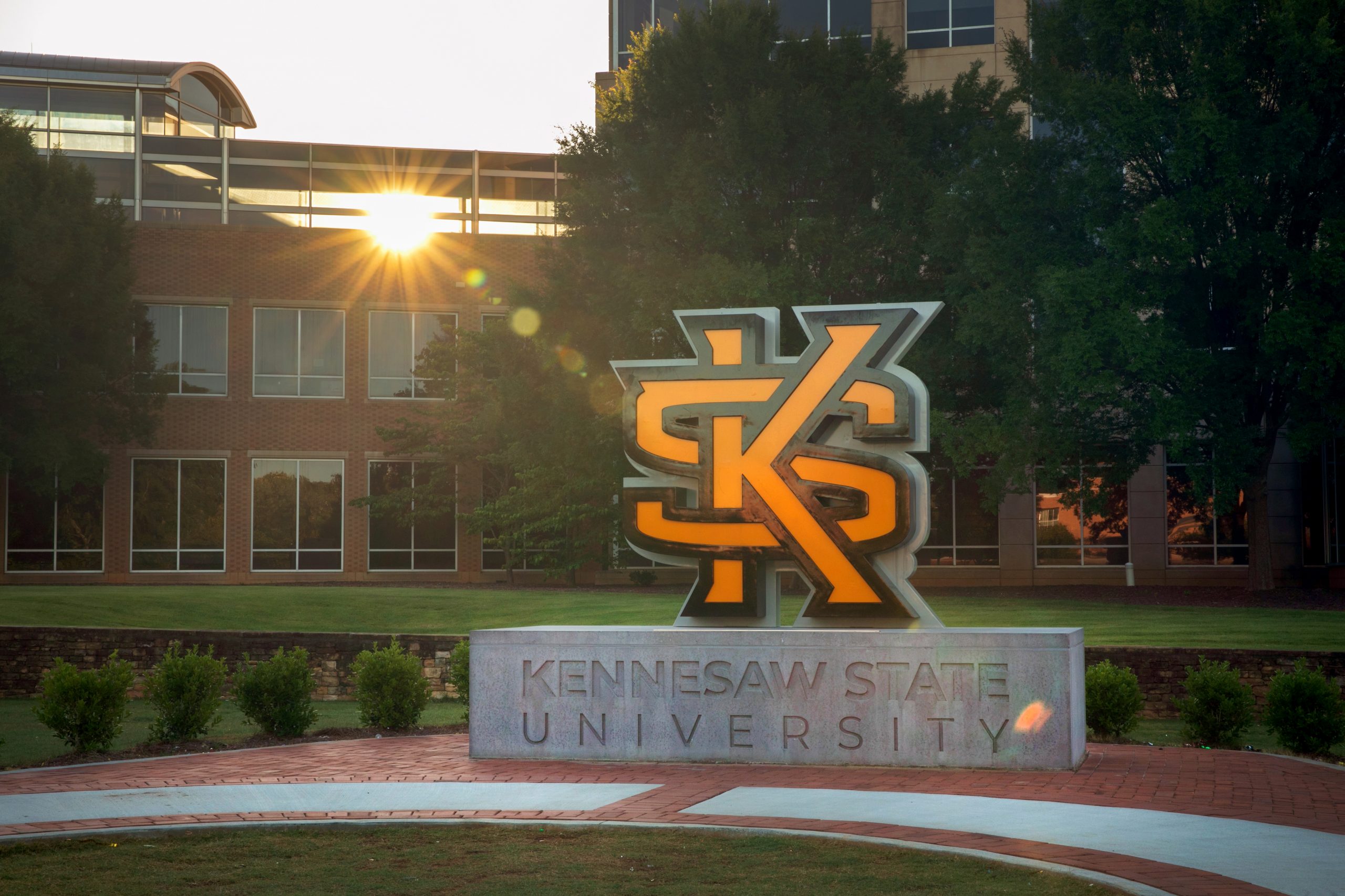 KS emblem at sunset