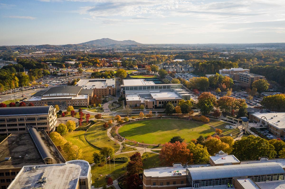 Drone shot of Kennesaw State University